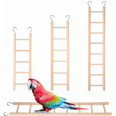 Parrot Wooden Ladder Bird Toy Climbing Bird Ladders Parrot Hamster Toys Scratcher HandCraft Birdcage Hanging Decoration