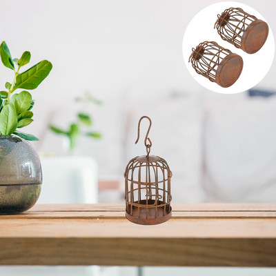 Cușcă pentru păsări Cușcă pentru păsări Miniatură suspendată Decor decorativ Model Mini Ornament Pandantiv Peisaj Micro Accesorii Jucărie Păsări Acasă