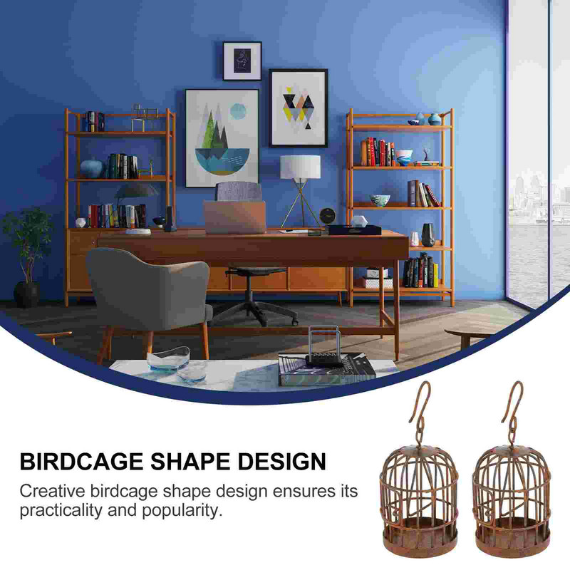 Cușcă pentru păsări Cușcă pentru păsări Miniatură suspendată Decor decorativ Model Mini Ornament Pandantiv Peisaj Micro Accesorii Jucărie Păsări Acasă