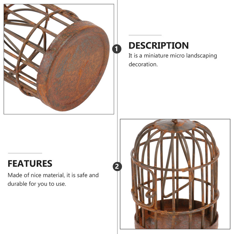 Cușcă pentru păsări Cușcă pentru păsări Miniatură suspendată Decor decorativ Model Mini Ornament Pandantiv Peisaj Micro Accesorii Jucărie Păsări Acasă