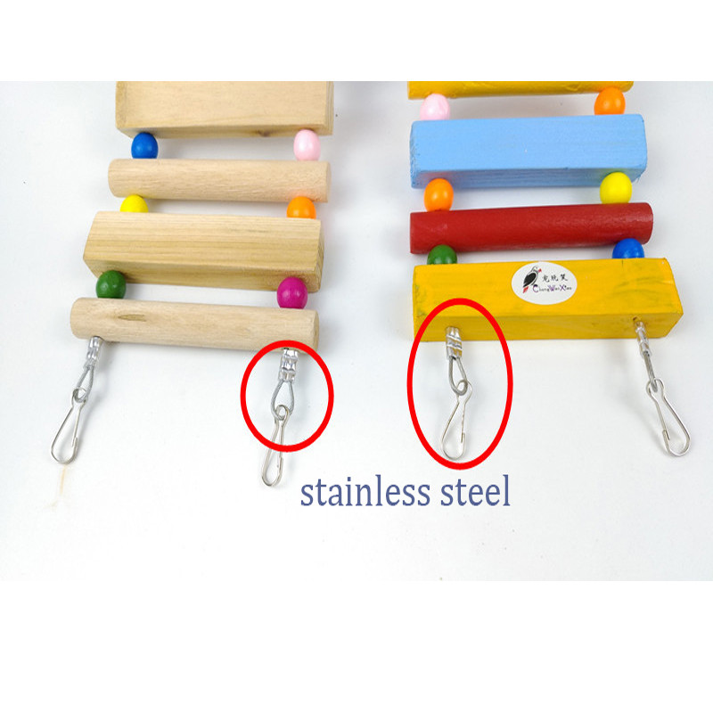 AHUAPET Jucării pentru papagali Hamac cu suport Cușcă Platformă Cușcă pentru păsări Pappagallo Lemn Din oțel inoxidabil Totoro Scară pentru porumbei E