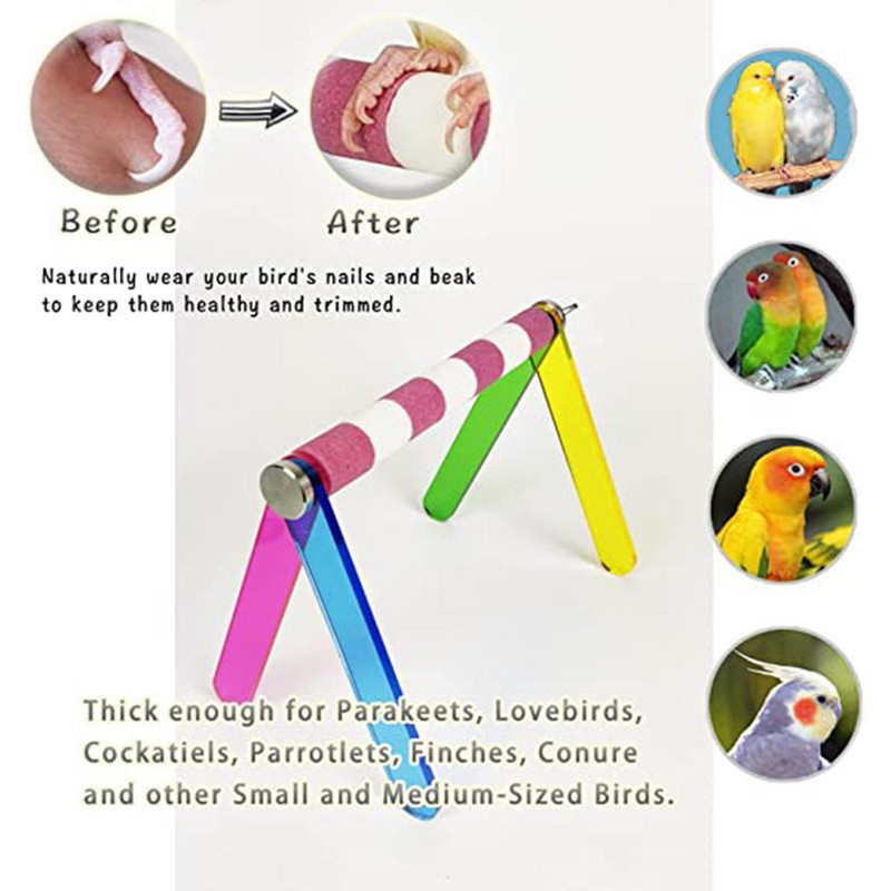 Suport de joacă pentru papagali de păsări, portabil, colorat, ușor de asamblat, biban de antrenament, consumabile pentru păsări pentru perusi Conure