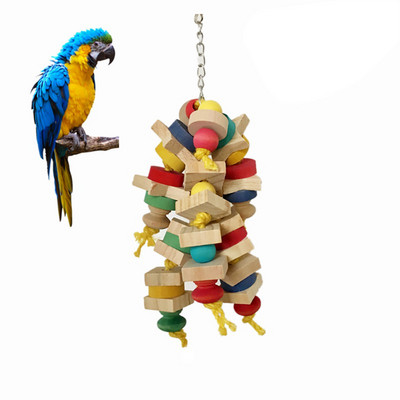 Цветни играчки за дъвчене на папагали Естествени дървени птици Костур Висящи дъвчащи люлки Клетка Играчка Домашни любимци Птица Катерене Стълба Консумативи за игри