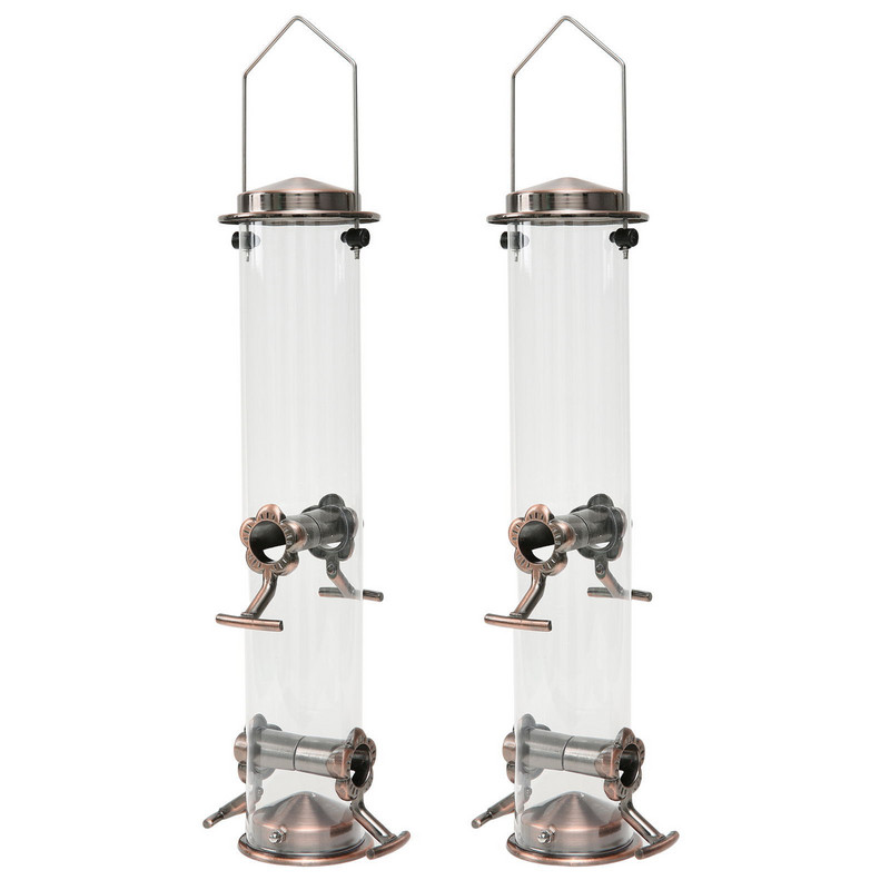 Hrănitoare automată pentru păsări Bol cu mâncare în aer liber Decor de grădină de epocă Anti-veverite Agățat Natura Agățat Oțel Metal Art Senzație