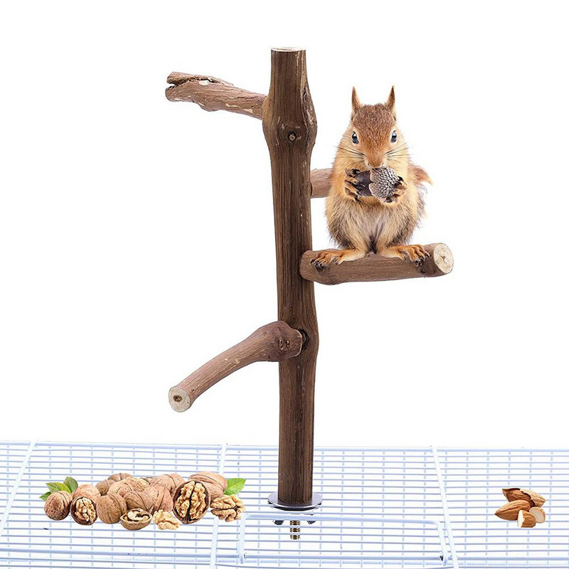 1 buc. Suport de biban din lemn natural pentru papagal, jucărie de mestecat, accesorii pentru cușcă de păsări, pentru perusi, calopsiți, păsări de dragoste