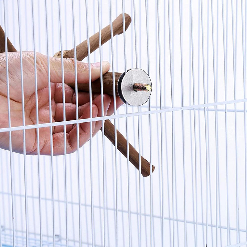 1 buc. Suport de biban din lemn natural pentru papagal, jucărie de mestecat, accesorii pentru cușcă de păsări, pentru perusi, calopsiți, păsări de dragoste