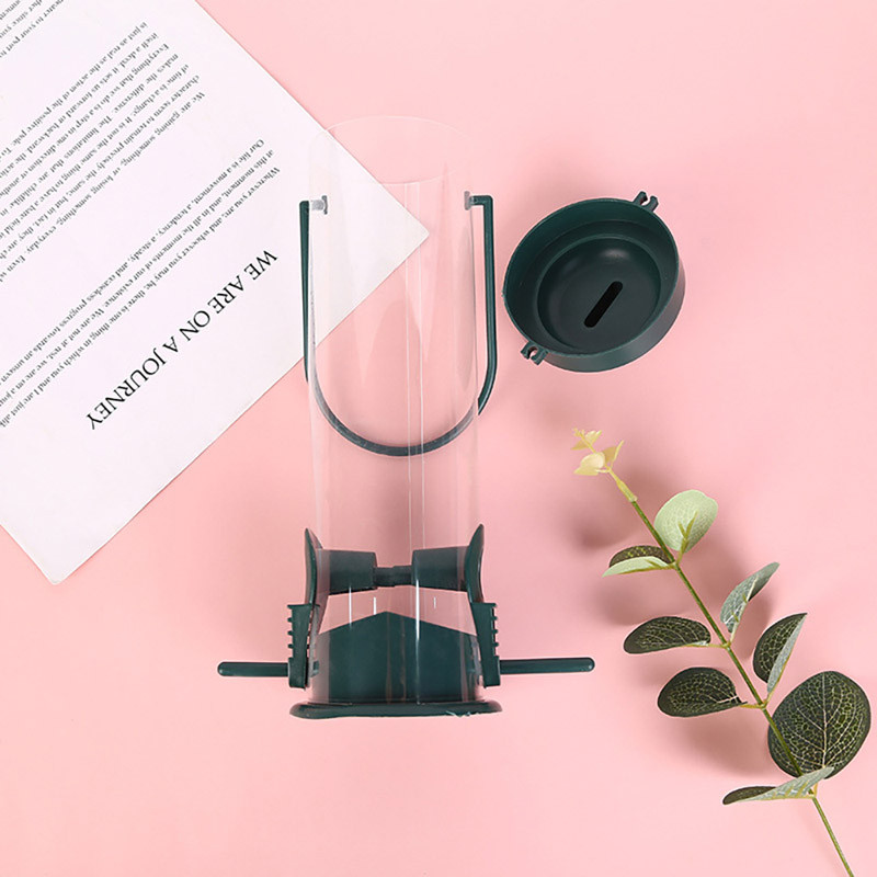 Hrănitor pentru păsări Dozator de hrană pentru agățat în aer liber Hrănitor pentru păsări cu găuri multiple pentru pasăre mică Instrument automat de hrănire pentru picior Accesorii pentru păsări