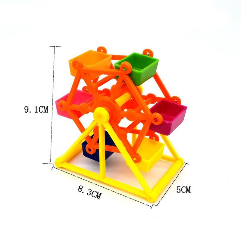 Papagoi toiduotsimise mänguasi värviline pöörlev tuuleveski hammustuse vastane närimisvastane treening toidukarp Lõbus lindude stressi leevendamine harivate mängude tööriist