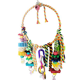 Leagăne agățate pentru papagal Cușcă Jucării colorate Accesorii pentru păsări Coarda de bumbac În picioare, de mestecat, Mărgele colorate, Jucării de alpinism agățate