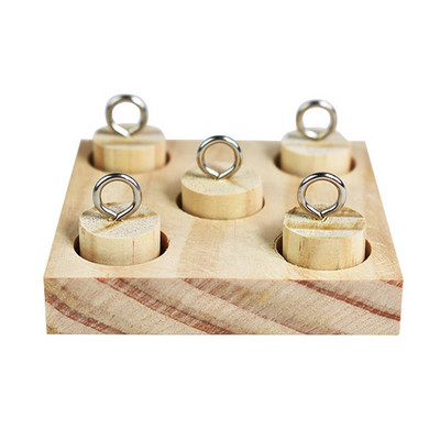 Putnu papagailis koka platformas plastmasas gredzens izlūkošanas apmācību košļāt izglītojošu mīklu rotaļlieta