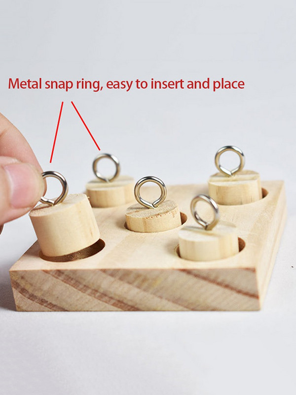 Putnu papagailis koka platformas plastmasas gredzens izlūkošanas apmācību košļāt izglītojošu mīklu rotaļlieta