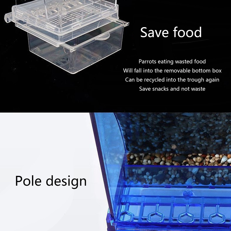Paukščių naminių paukščių automatinė lesyklėlė Aptaškymui atspari paukščių lesyklėlė paukščių narvelio priedai Paukščių ėdalo talpykla, skirta papūgų kanarėlių kikiliui