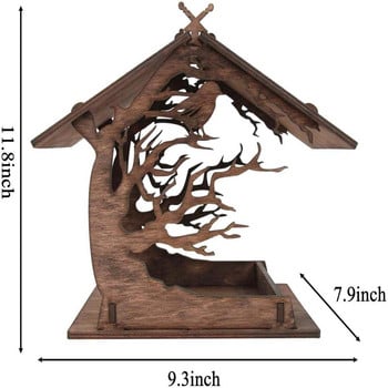 Ξύλινος τροφοδότης πουλιών Diy Outdoor Hanging Assembled Bird Cage House Προμήθειες για κατοικίδια για Αξεσουάρ διακόσμησης κήπου