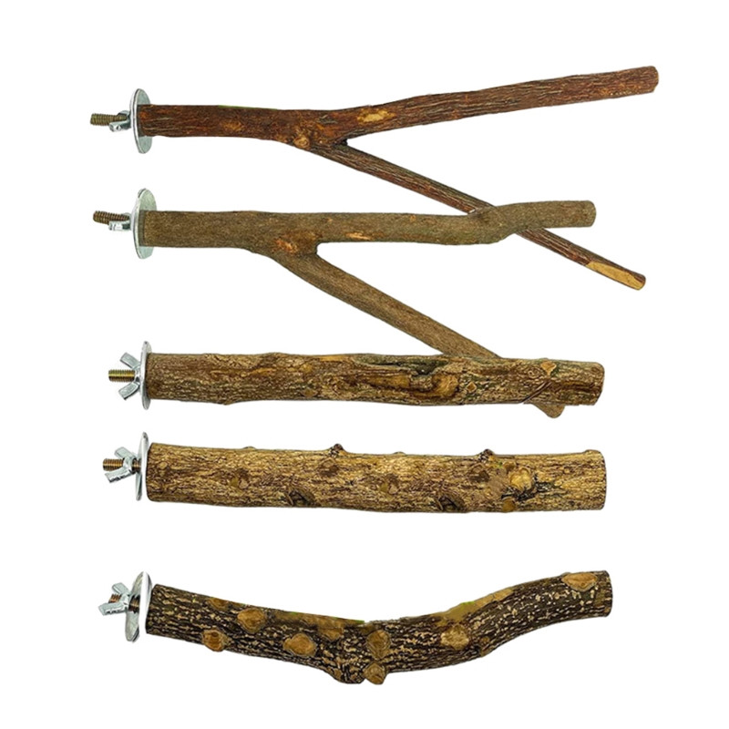 5 bucăți suport din lemn de biban de păsări baston de copac natural bară de cățărat în picioare jucării de șlefuit labe pentru accesorii cuști de păsări