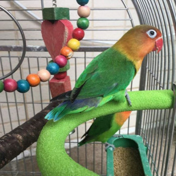 Дървена стойка за птици за папагалски кацалки U-образна форма Кацалки за нокти Играчки за клетка за шлифоване на нокти