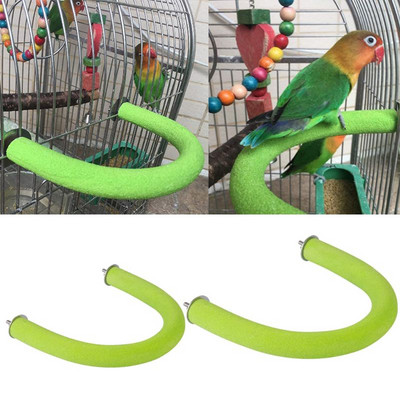 Parrot Perch Wooden Bird Stand U Shape Nail Perches Claw Grinding Cage Toys