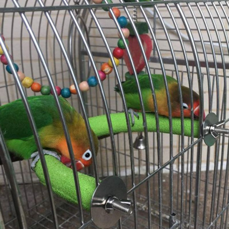 Papūgos ešerys medinis stovas paukščiams U formos nagų lakštai nagų šlifavimo narvelio žaislai