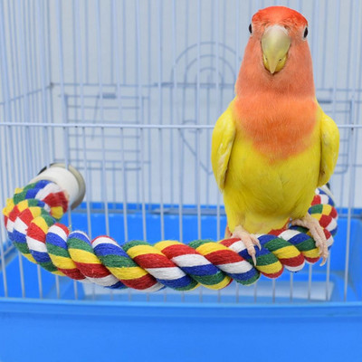 Папагал за домашен любимец Стоящи кацалки U-образна цветна огъваща се памучна въже Играчка за дъвчене Птичи консумативи за папагал