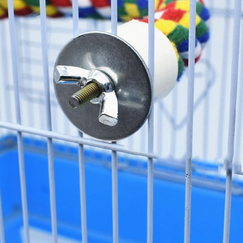 Naminių gyvūnų papūgos stovintys laktai U formos spalvingi lankstomi medvilniniai lynai kramtomi žaislai paukščiams, skirti papūgai