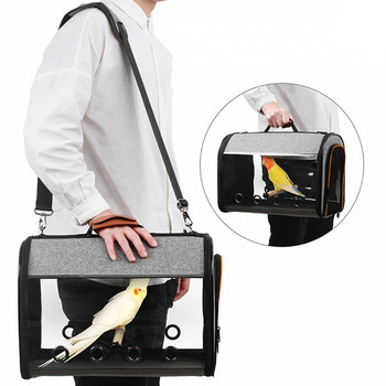 Многофункционална пътна чанта за птици с кацалка Преносима транспортна чанта за домашни любимци Птица Папагал Транспортна чанта Дишаща клетка за пътуване Go Out Малка