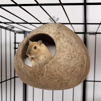POPETPOP Coconut Shell Pet Bird Nest Hamster Squirrel Breeding Nest Crafts Delicate Bird House μενταγιόν για τον κήπο στον κήπο