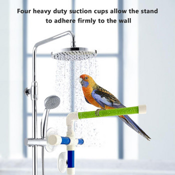 Parrot Stand Γυαλισμένο Bird Stick Παιχνίδι Βάση ντους Προμήθειες Μπάνιου Ράφια Χρώμα Τυχαία