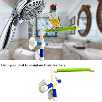 Parrot Stand Γυαλισμένο Bird Stick Παιχνίδι Βάση ντους Προμήθειες Μπάνιου Ράφια Χρώμα Τυχαία
