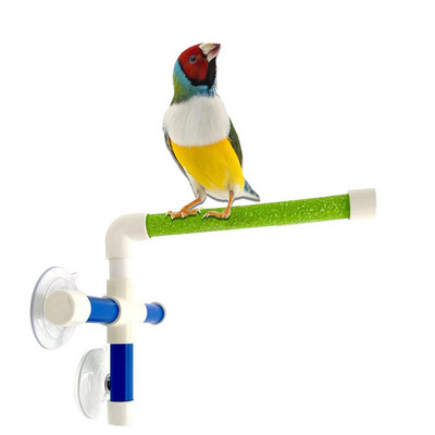 Стойка за папагал Полирана пръчка за птици Играчка Стойка за душ Поставка за принадлежности за баня Произволен цвят