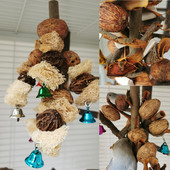 Ekološka igračka za žvakanje ptica Igračka za traženje hrane od prirodnog drveta Otporna na ugrize Otporna na ogrebotine Viseće papige za traženje hrane