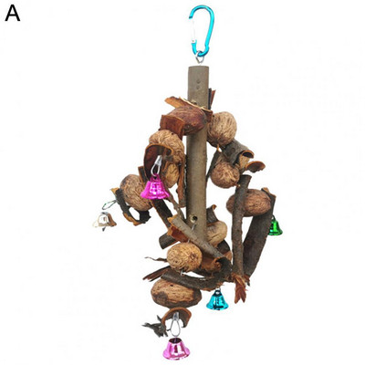Ekološka igračka za žvakanje ptica Igračka za traženje hrane od prirodnog drveta Otporna na ugrize Otporna na ogrebotine Viseće papige za traženje hrane