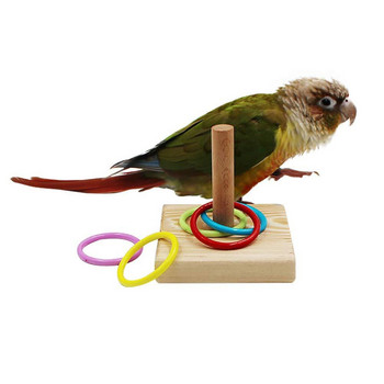 Behogar Parrot Stacking Ring Toys Set Обучение за интелигентност Stacking Color Rings Parrot Ring Game Направи си сам Орнамент Parrot Ring Toy