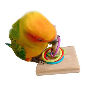 Behogar Parrot Stacking Ring Toys Set Обучение за интелигентност Stacking Color Rings Parrot Ring Game Направи си сам Орнамент Parrot Ring Toy