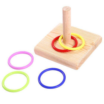 Behogar Parrot Stacking Ring Toys Set Обучение за интелигентност Stacking Color Rings Parrot Ring Game Направи си сам Орнамент Parrot Ring Toy