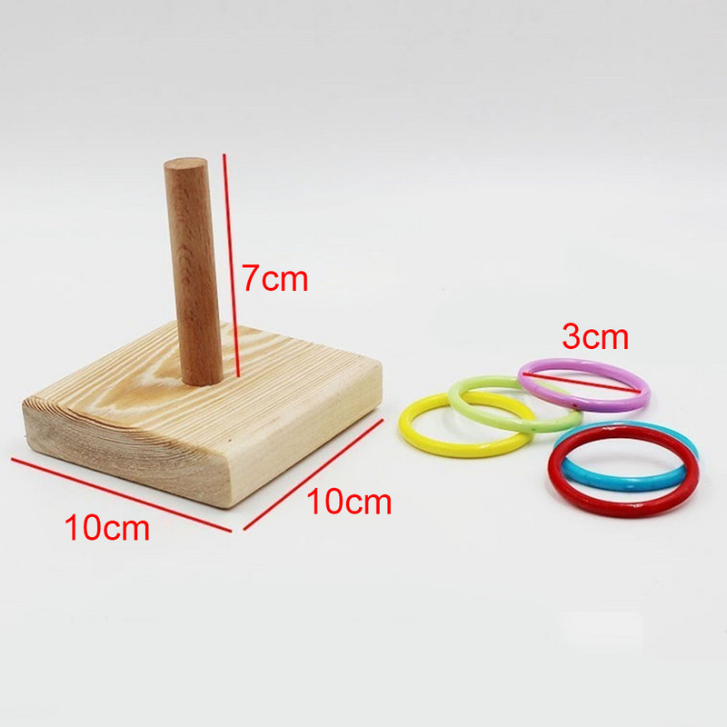 Set de jucării cu inele de stivuire papagal Behogar Antrenament pentru inteligență Inele de culoare pentru stivuire Joc de inele de papagal Ornament de bricolaj Jucărie de inel de papagal