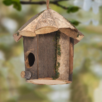 Εξωτερική ξύλινη φωλιά πουλιών Φυσική διακόσμηση Bird Hut Hummingbird House for Home Craft Wild Bird Nest Clearance Κήπος διακόσμηση Birdhouse
