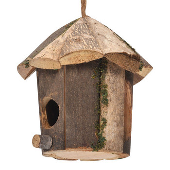 Εξωτερική ξύλινη φωλιά πουλιών Φυσική διακόσμηση Bird Hut Hummingbird House for Home Craft Wild Bird Nest Clearance Κήπος διακόσμηση Birdhouse