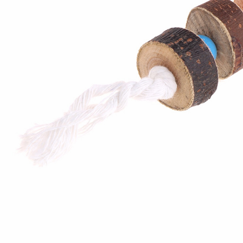 1 bucată păsări din lemn natural papagal jucării colorate mestecare mușcătură cușcă agățată mingi frânghii ornament de grădină pentru animale de companie