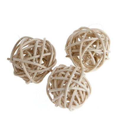 3 τμχ Rattan Pet Bird Parrot Parakeet Cockatiel Claw Chew Toys Swing Ball Cage K1MF