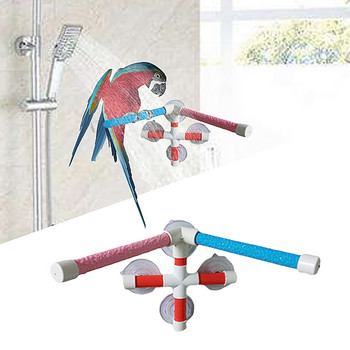 Parrot Bath Shower Stand Platform Rack Perch Wall Dush Cup Stand Shows Bar Pet Toy for Parrot Climbing 1бр Произволни