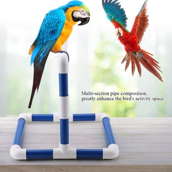 Bird PVC Perch Платформа Стойки за обучение Папагали Душ Кацалки Playstan Playgound Стояща играчка за Ара Какаду Африканско сиво