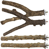 Biban de păsări Jucării pentru perusi Suport pentru papagali 4 bucăți din lemn natural Biban Accesorii pentru cuști de păsări pentru consumabile Conure Platformă Budgie