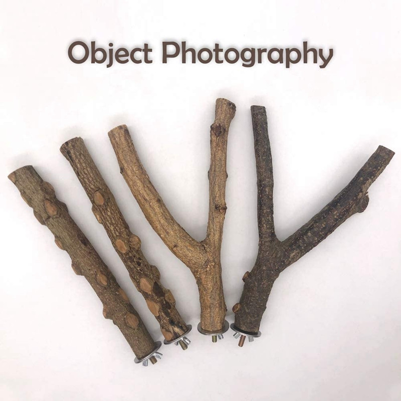 Biban de păsări Jucării pentru perusi Suport pentru papagali 4 bucăți din lemn natural Biban Accesorii pentru cuști de păsări pentru consumabile Conure Platformă Budgie