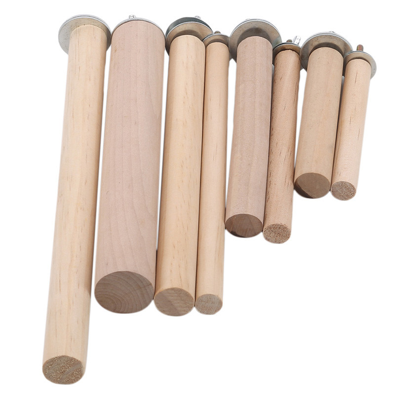 Neapdorotas medinis papūgos pakabinamas stovas pagaliukų stovas Paukščių naminių gyvūnėlių papūga žaislas paukščių narvelių priedai Papūgos vonios dušo stovas