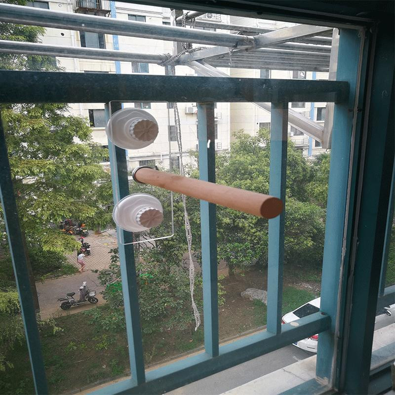 Neapdorotas medinis papūgos pakabinamas stovas pagaliukų stovas Paukščių naminių gyvūnėlių papūga žaislas paukščių narvelių priedai Papūgos vonios dušo stovas