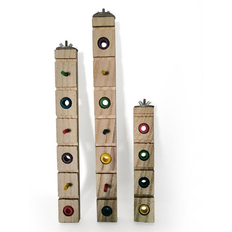 Medinis stovas papūgų žaislai Paukščių narvelių priedai papūgoms Conure Spalvingi stovi paukščių dresavimo žaislai su kramtomu karoliuku