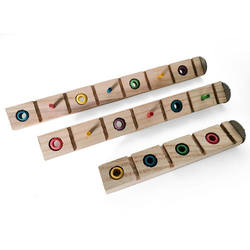 Medinis stovas papūgų žaislai Paukščių narvelių priedai papūgoms Conure Spalvingi stovi paukščių dresavimo žaislai su kramtomu karoliuku