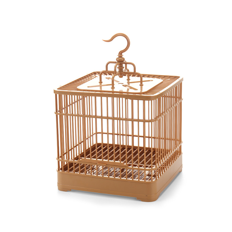 Vintage στυλ Κρεμαστό κλουβί πουλιών Πλαστικός μεταφορέας σπιτιών πουλιών με 2 φλιτζάνια τροφοδοσίας για παπαγάλους μικρών πουλιών