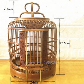 Бамбукова ръчно изработена малка канарска клетка за птици Кутия за къщичка за птици Декорация на дома Висящ орнамент Хранене на гнездо за птици Маркуч на открито