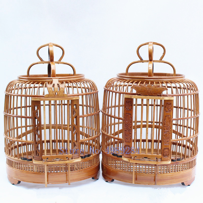 Cușcă de păsări mici canare din bambus, realizată manual, cutie de casă pentru păsări, decorație pentru casă, ornament suspendat, hrănire pentru păsări, șosete în aer liber