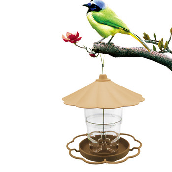 Автоматична хранилка за птици Голям капацитет Висящи хранилки за вода за диви птици Тава Гледане на покрива Градина Декорация на двора
